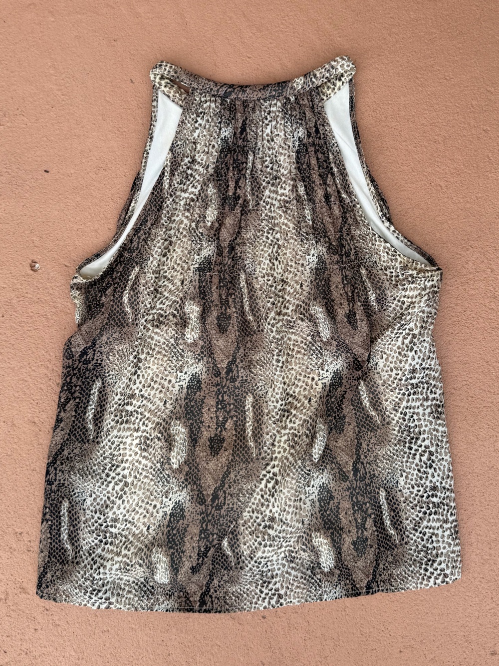 Brown Snake Print Sleeveless Blouse - Picture 5 of 5